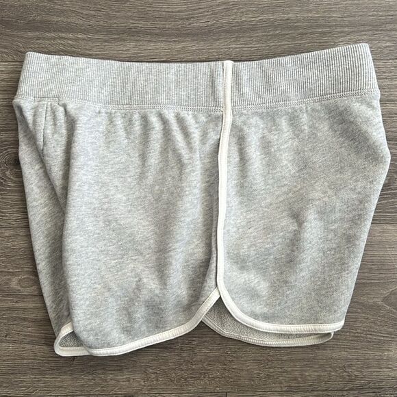 AERIE OFFLINE Lace Up Sweat Shorts Medium Gray Dolphin Hem Retro 90s Sporty NWT - Picture 6 of 8